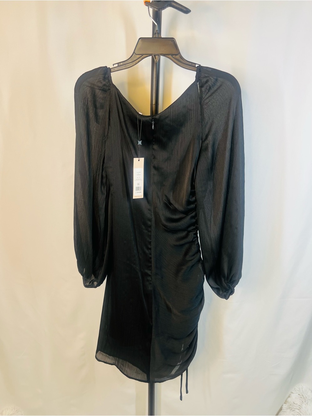 BCBGeneration Black Women’s Long-Sleeve Ruched Mini Dress